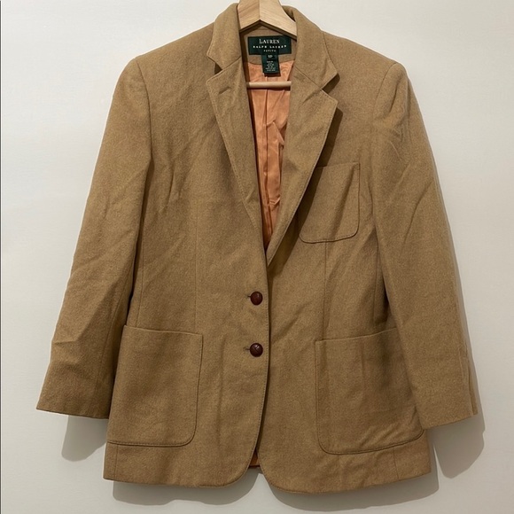 Lauren Ralph Lauren Petite Vintage Camel Hair Tan Women's Blazer